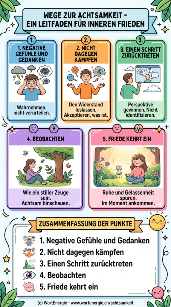 Infografik Wege zur Achtsamkeit - Ein Leitfaden für inneren Frieden